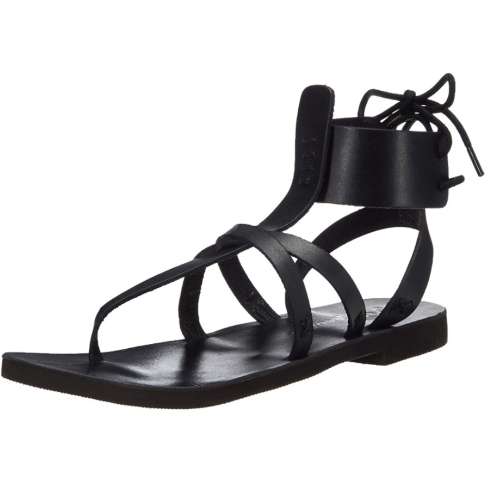 Free People Vacation Day Wrap Sandal, Size 38 1/2 and Color Black